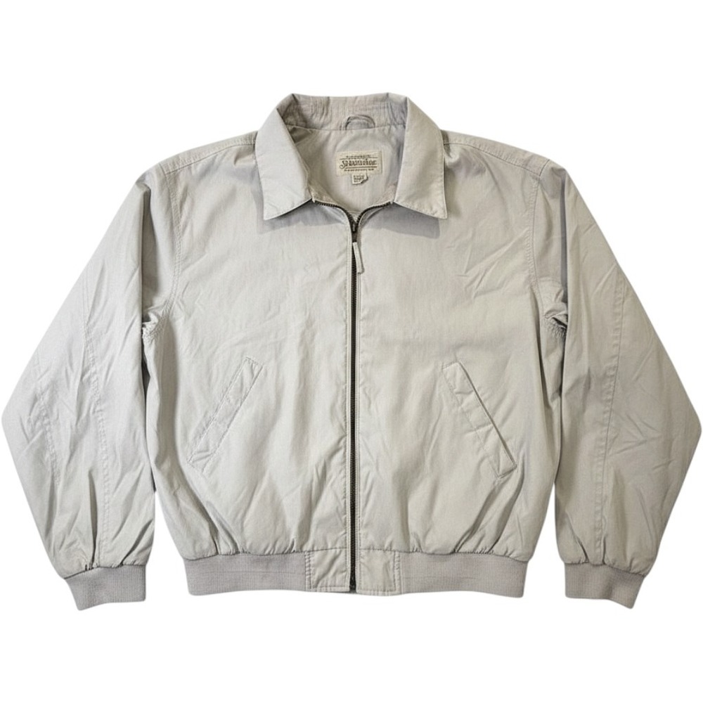 St. John's Bay Harrington Jacket Mens XXL Gray Vintage Cotton Blend Workwear